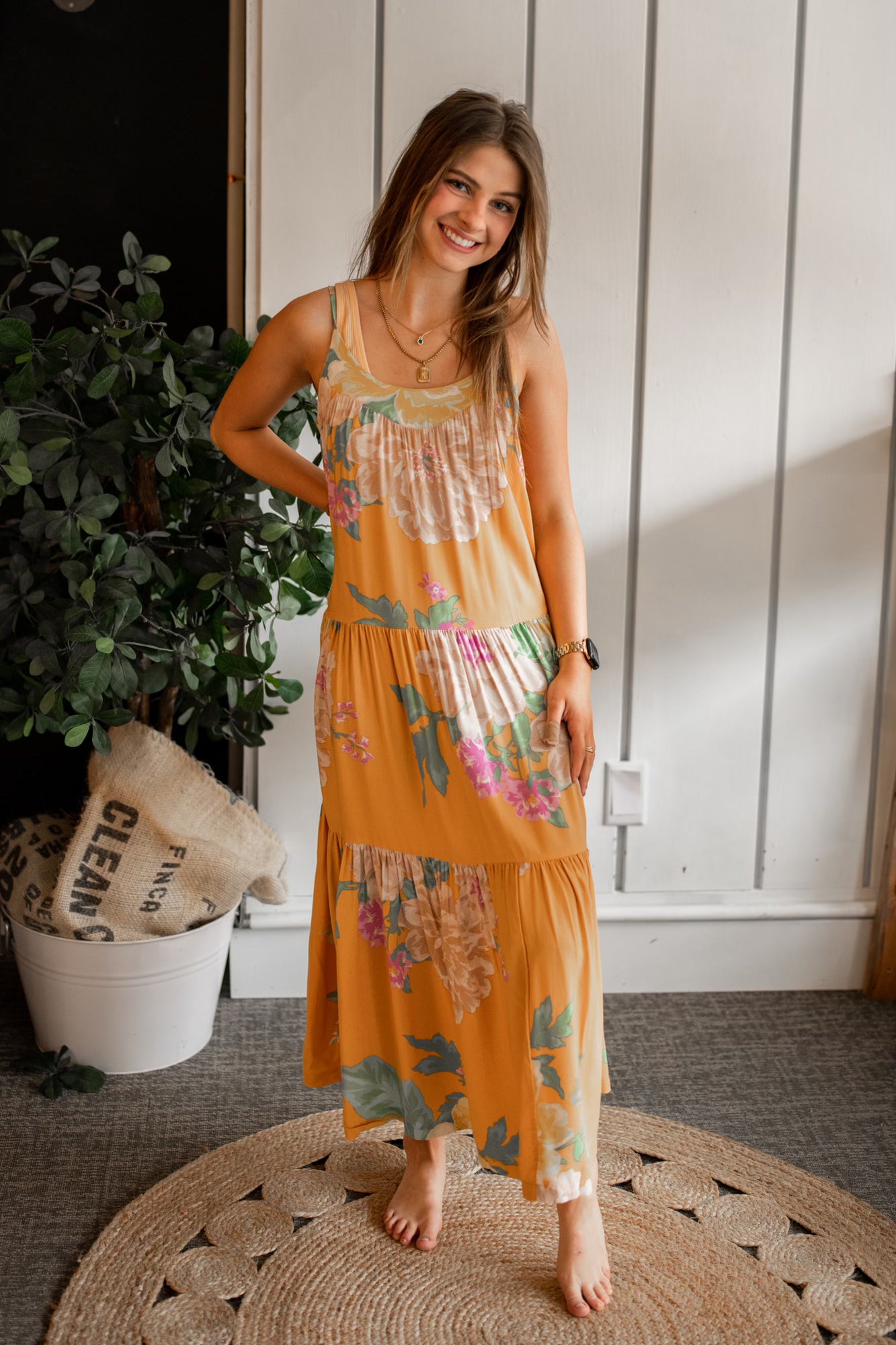 Laila Floral Maxi - Honey