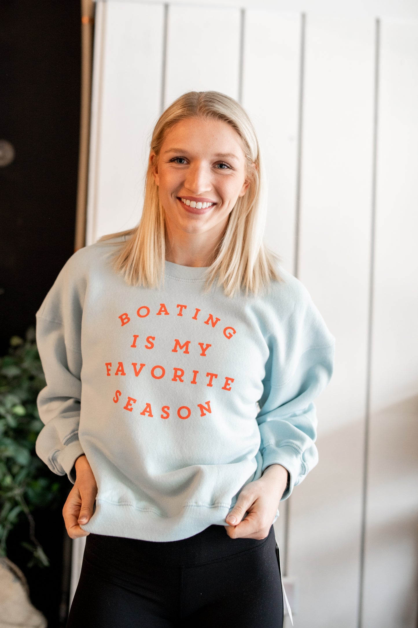 Boating is My Favorite Sweater - Blue/Orange