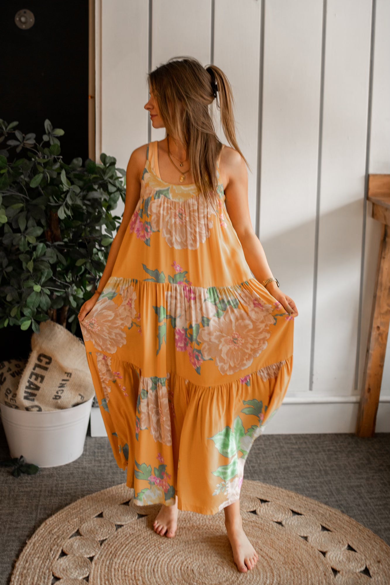 Laila Floral Maxi - Honey