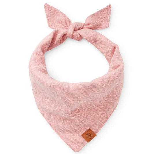 Pink Herringbone Flannel Dog Bandana